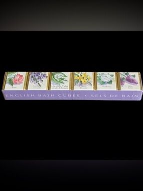 Vintage English Bath Cubes Sels De Bain 6 Cubes Variety of Fragrances Floral New